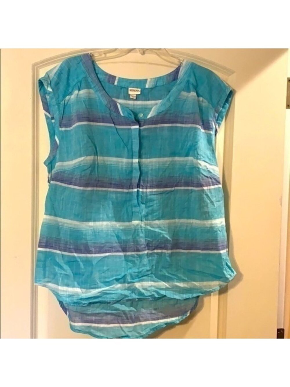 Stripe Cap Sleeve Top - Picture 2 of 4
